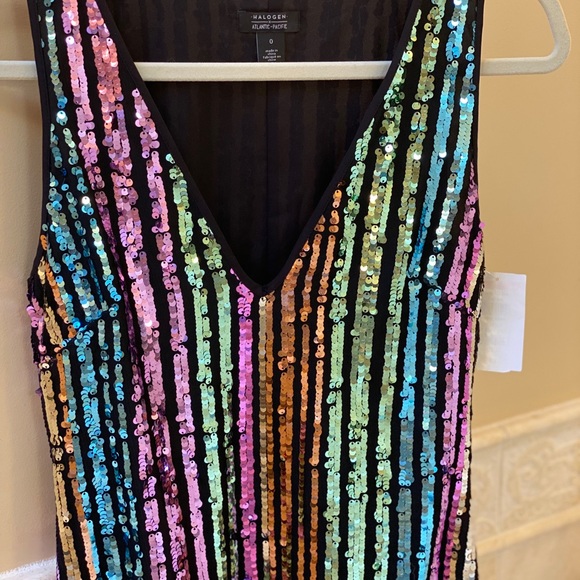 New Halogen sequin rainbow long dress size - Picture 13 of 13